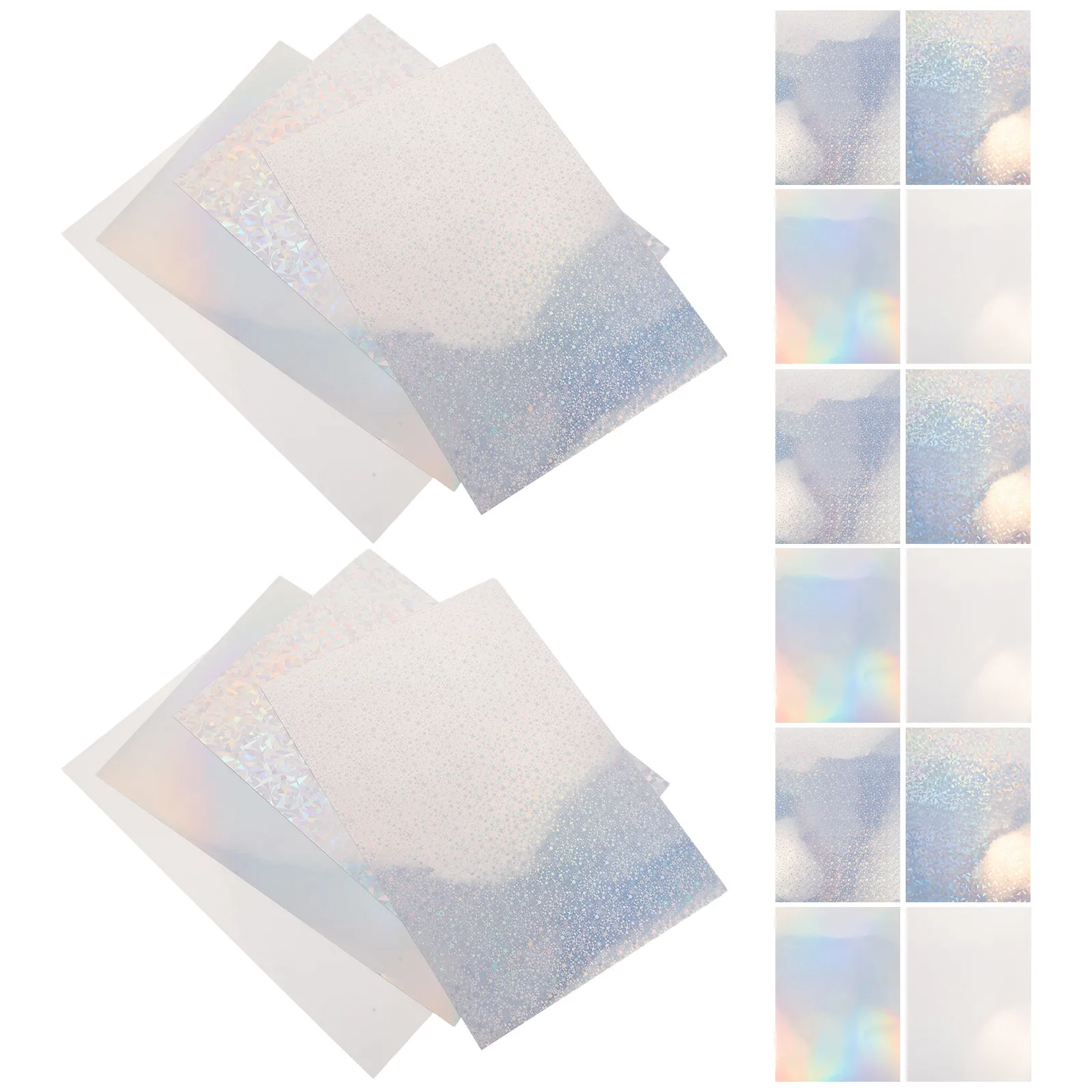 20Sheets Holographic Sticker Paper A4 Printable Vinyl Self-Adhesive Waterproof Label Sheet for Inkjet Laser Printer Craft
