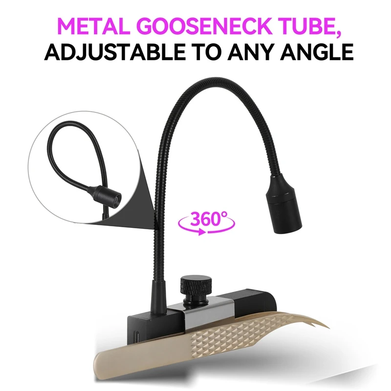 Eyelash Extension UV Curing LED Lamp Portable Tweezer Light Foot Switch For Lash Technicians Home Salon Travel Gift For Women