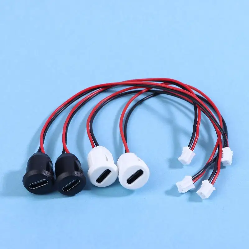 2/5/10PCS USB-C Connector Type-C Female Chassis 2 Pin Type-C Female Socket Connector Waterproof Jack Female Charging Port 3A