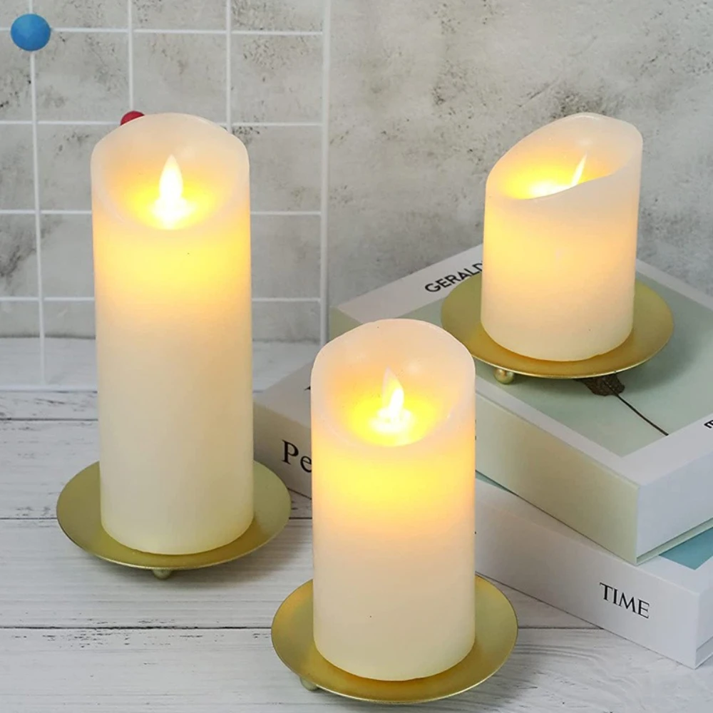 1pc Pillar Candle Holder Iron Plate Candle Base Stand for Wedding Party Banquet Christmas Candle Holder Art Gift Home Decor