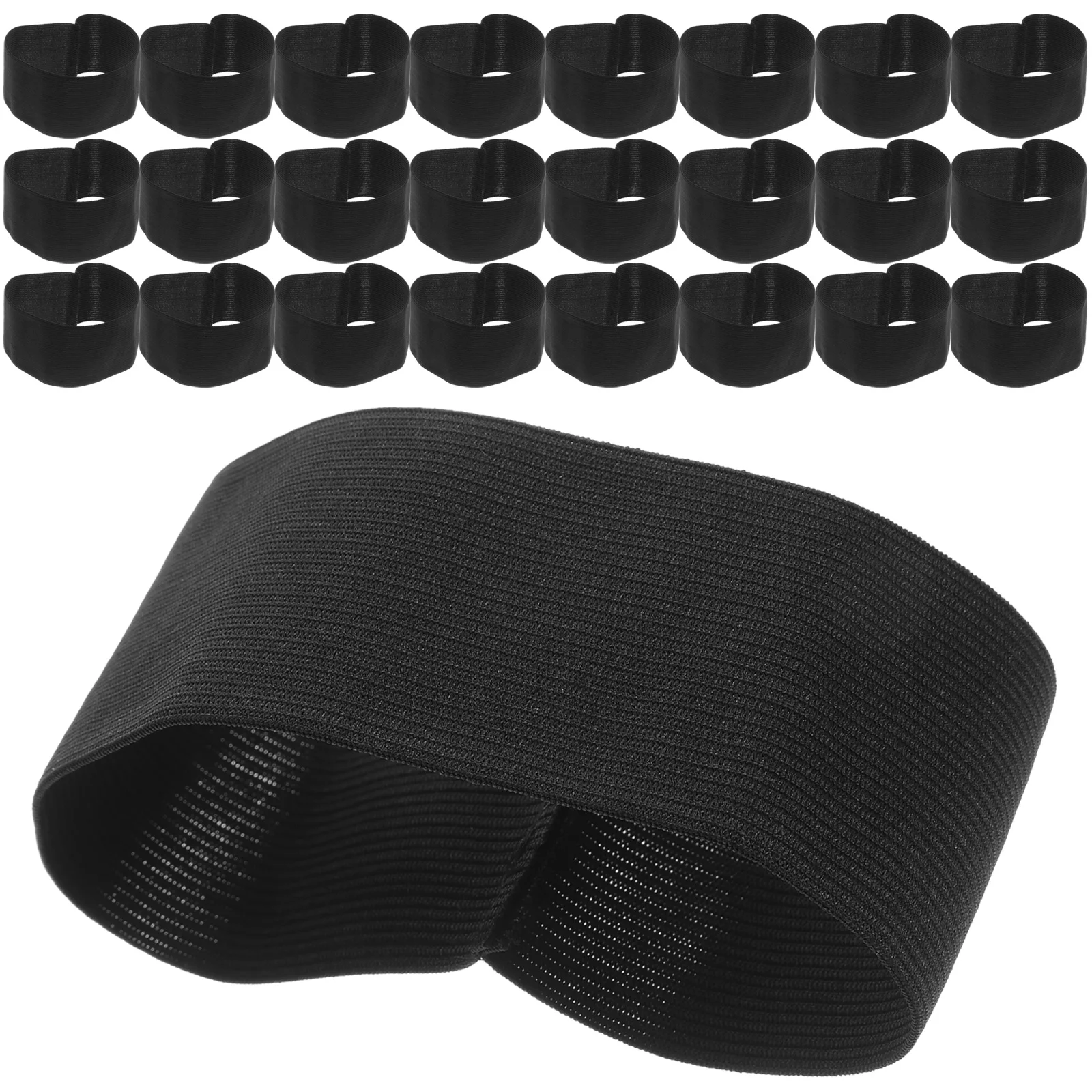 

25pcs Black Elastic Mourning Armbands Funeral Arm Bands Polyester Cemetery Ribbon Straps Death Ceremony Praying Band For