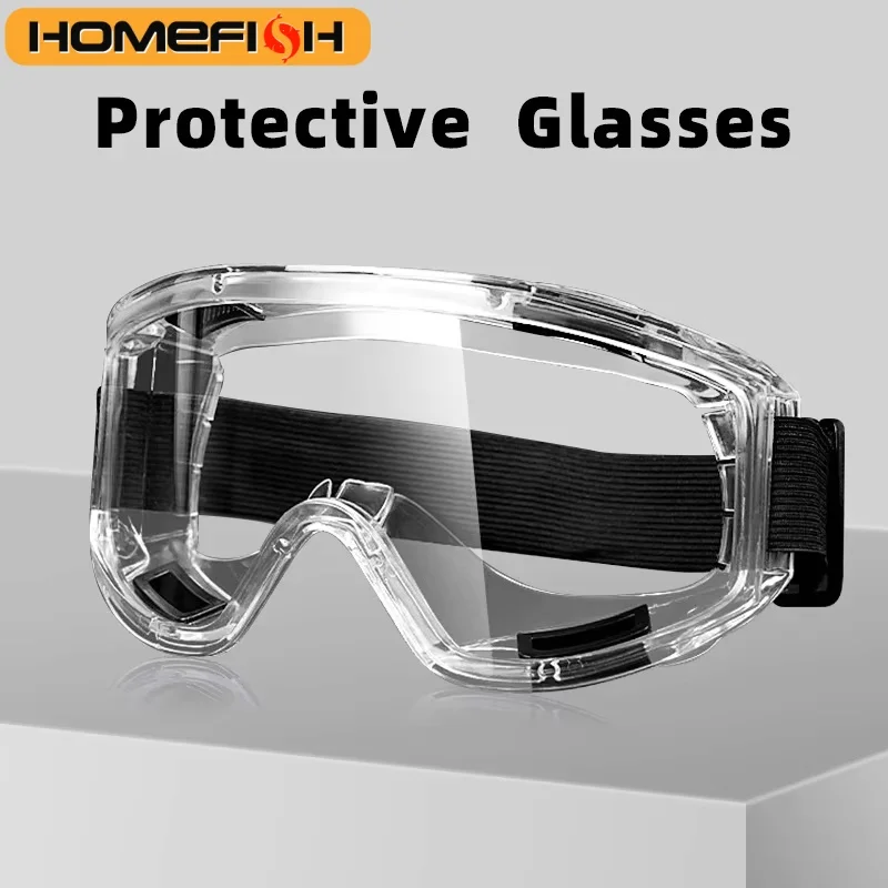 Anti Fog Safety Glasses Anti-splash Dust Sand Goggles Riding Skiing Sports Glasses Clear Adjustable