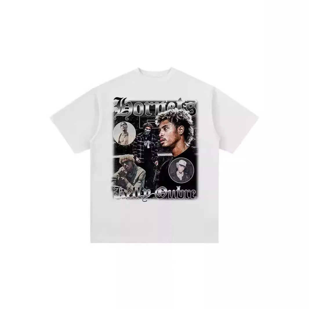 

Cross border retro Hornets Ubray Oubre printed short sleeved T-shirt European and American 3D printed T-shirt vintage