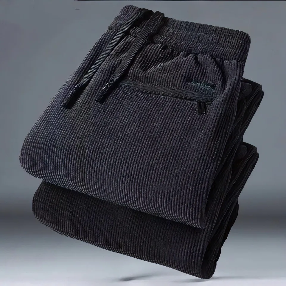 

Мужские повседневные брюки Thiened Fce, прямые теплые износостойкие удобные зимние брюки большого размера, повседневные деловые брюки