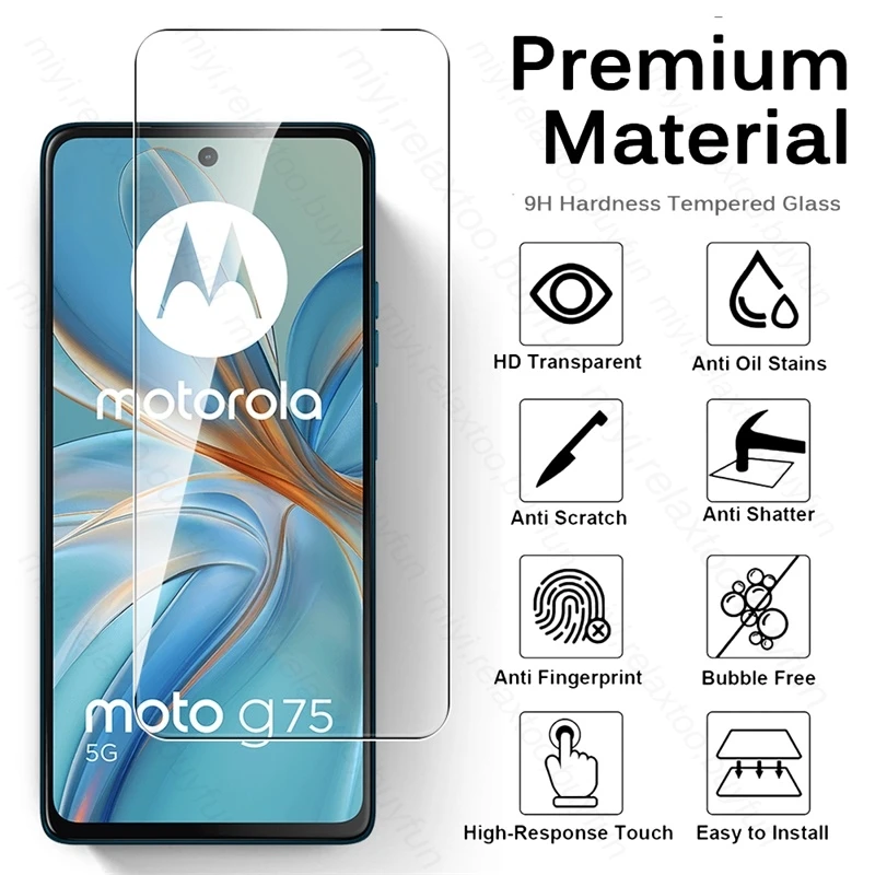 3Pcs 9H Premium Protective Glass for Motorola Moto G75 G55 G35 5G G34 G84 G54 G34 G24 Power G04 G04s 4G Screen Protector HD Film