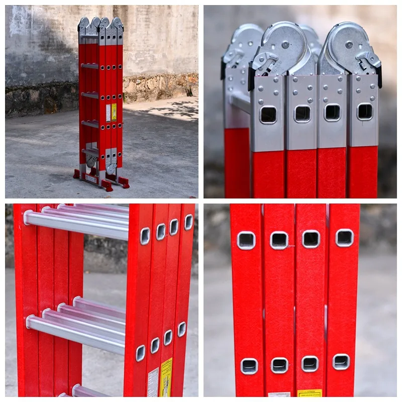 Durable modern telescopic ladder, multifunctional herringbone , fiberglass ladder, 4x3 foldable