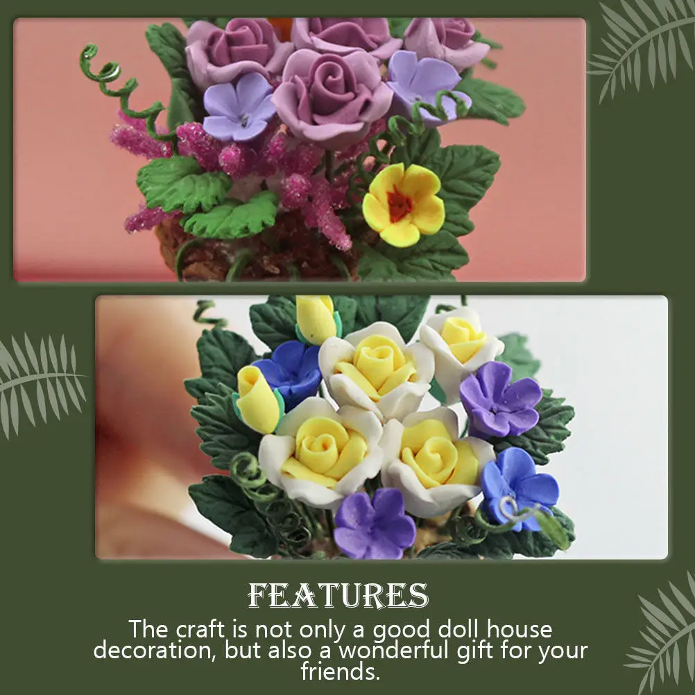 

2 шт. миниатюрные цветочные корзины для микроландшафта, украшения для бонсай, креативные декорации ручной работы для рабочего стола и книжных полок, идеально подходят для DIY-проектов