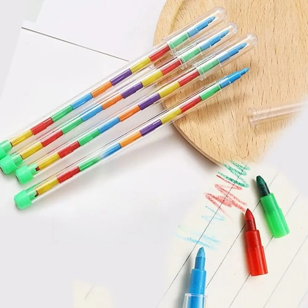 

10pcs/set Colorful Art Stacker Pen 11 Color Pastel Oil Kids Painting Pen Graffiti Pencils Crayon for Kids Gift School Stationery