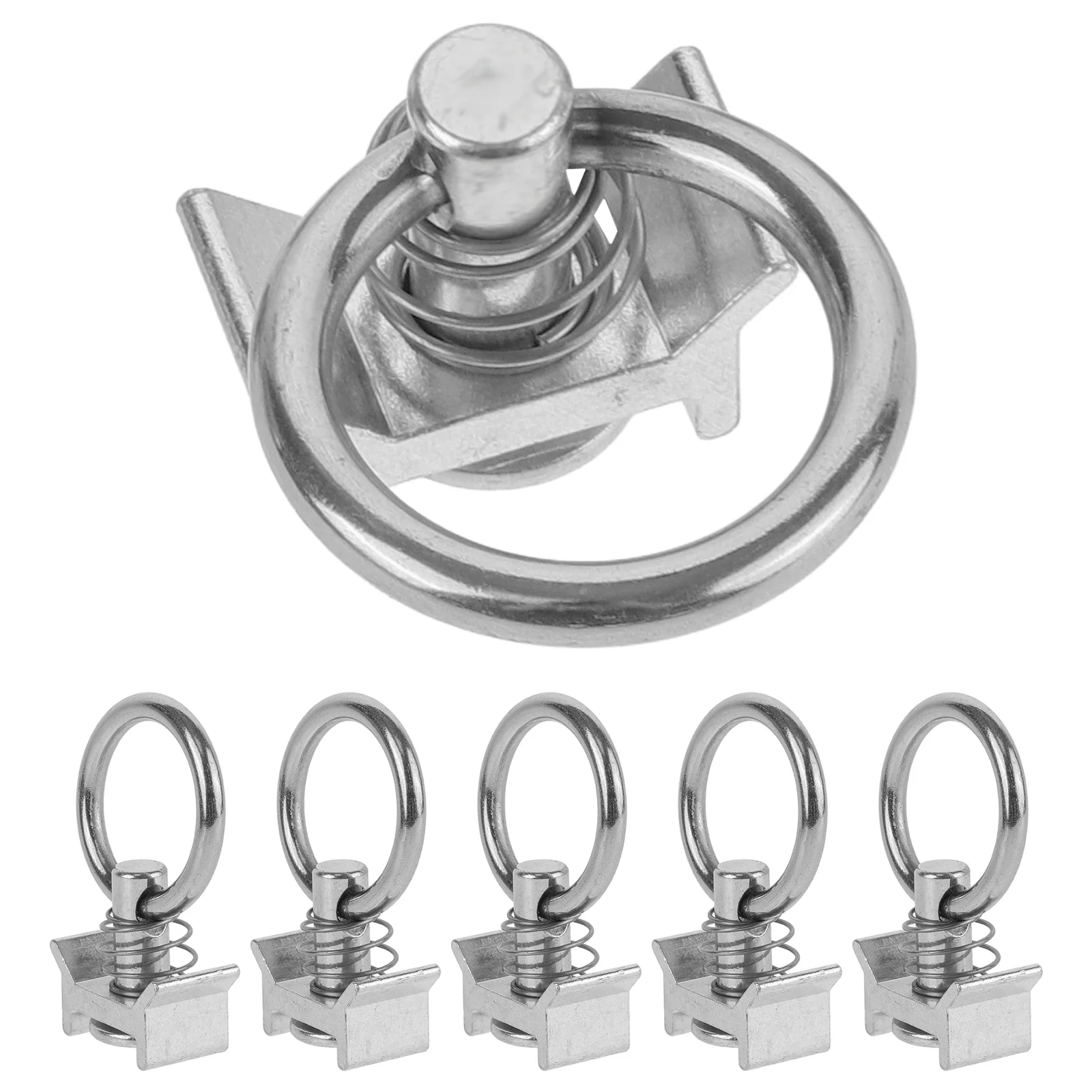 

6pcs Stainless Steel Hanging Hooks Lightweight Tie Down Round Ring Single Stud Fitting Accessories Aircraft Track Hook