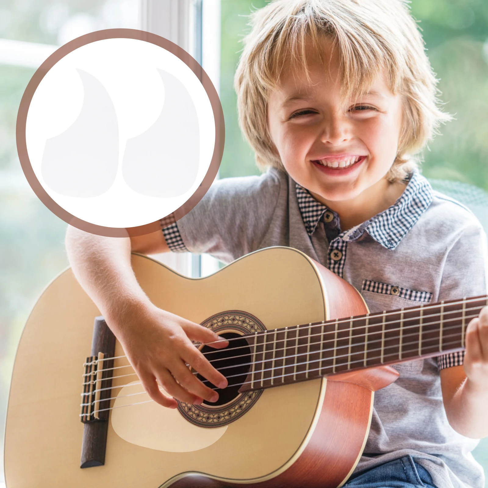 

2 Pcs Guitar Covers Transparent Stickers Guitars Anti-Scratch Simple for Decor Supplies Self-adhesive Electric