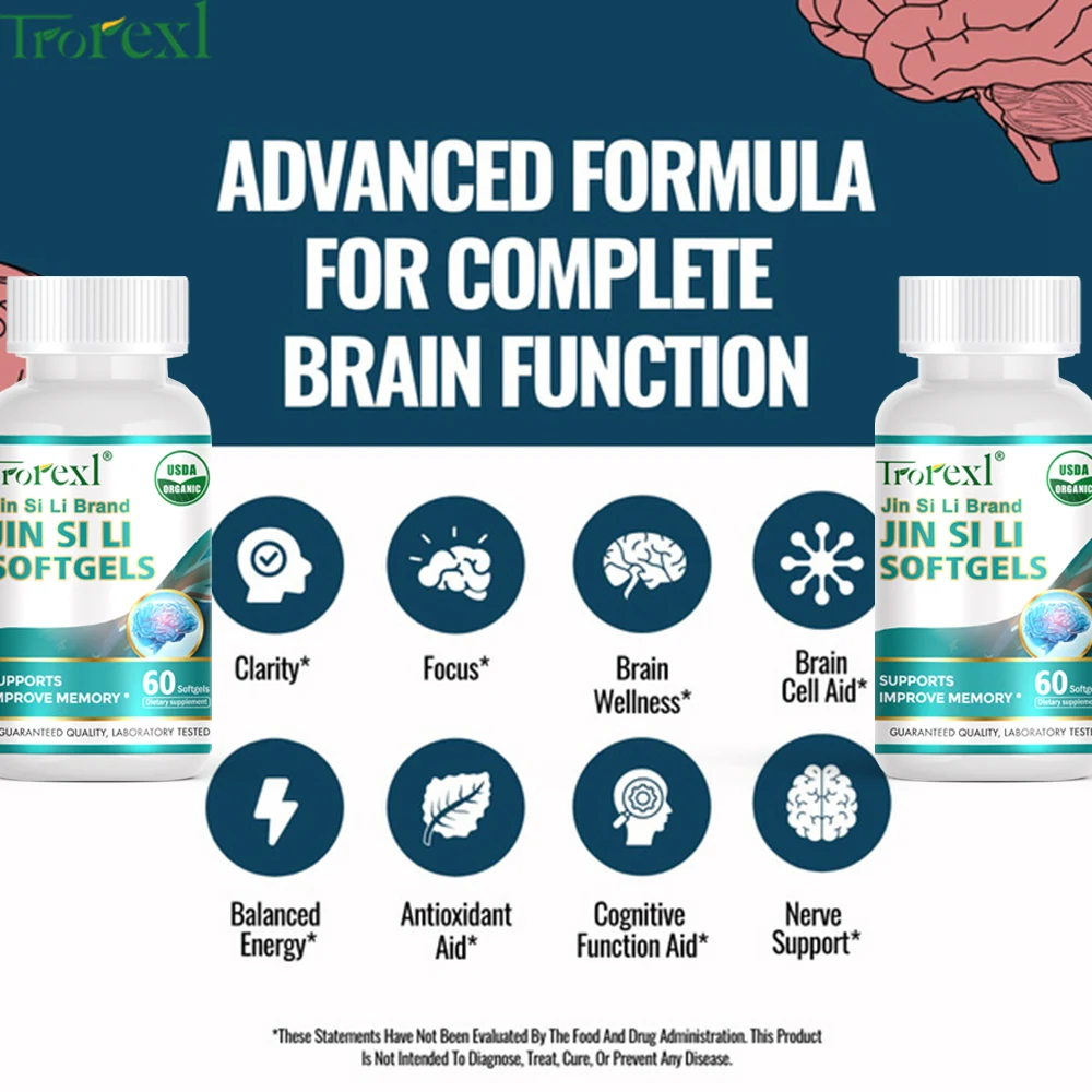 Brain Supplement - Nootropic Brain Booster for Focus, Clarity, Improved Memory & Mood -Support for Concentration & Brain Fog