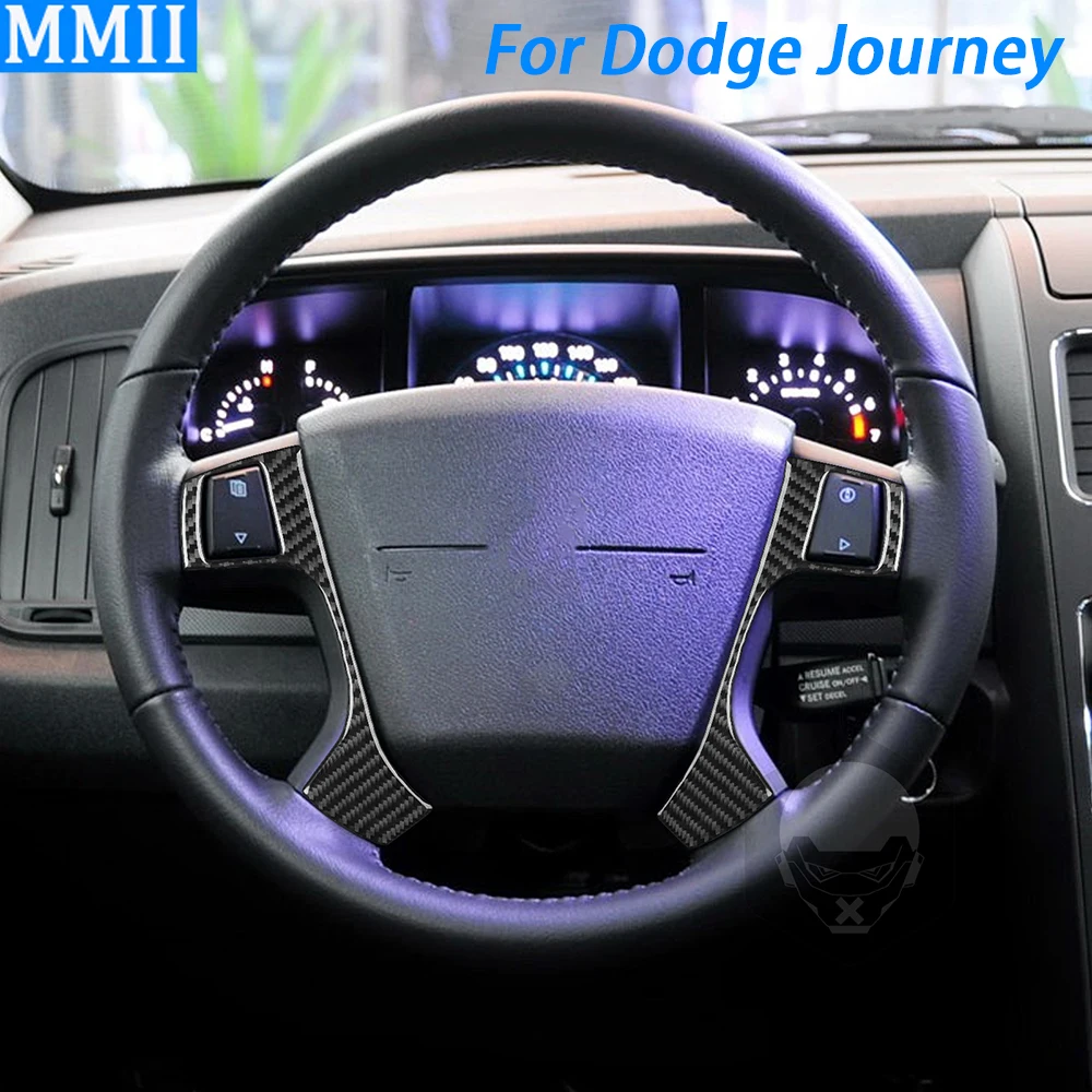 

For Dodge Journey 2009-2010 Real Carbon Fiber Steering Wheel Panel Decorative Cover Car Interior Decoration Accessories Sticker