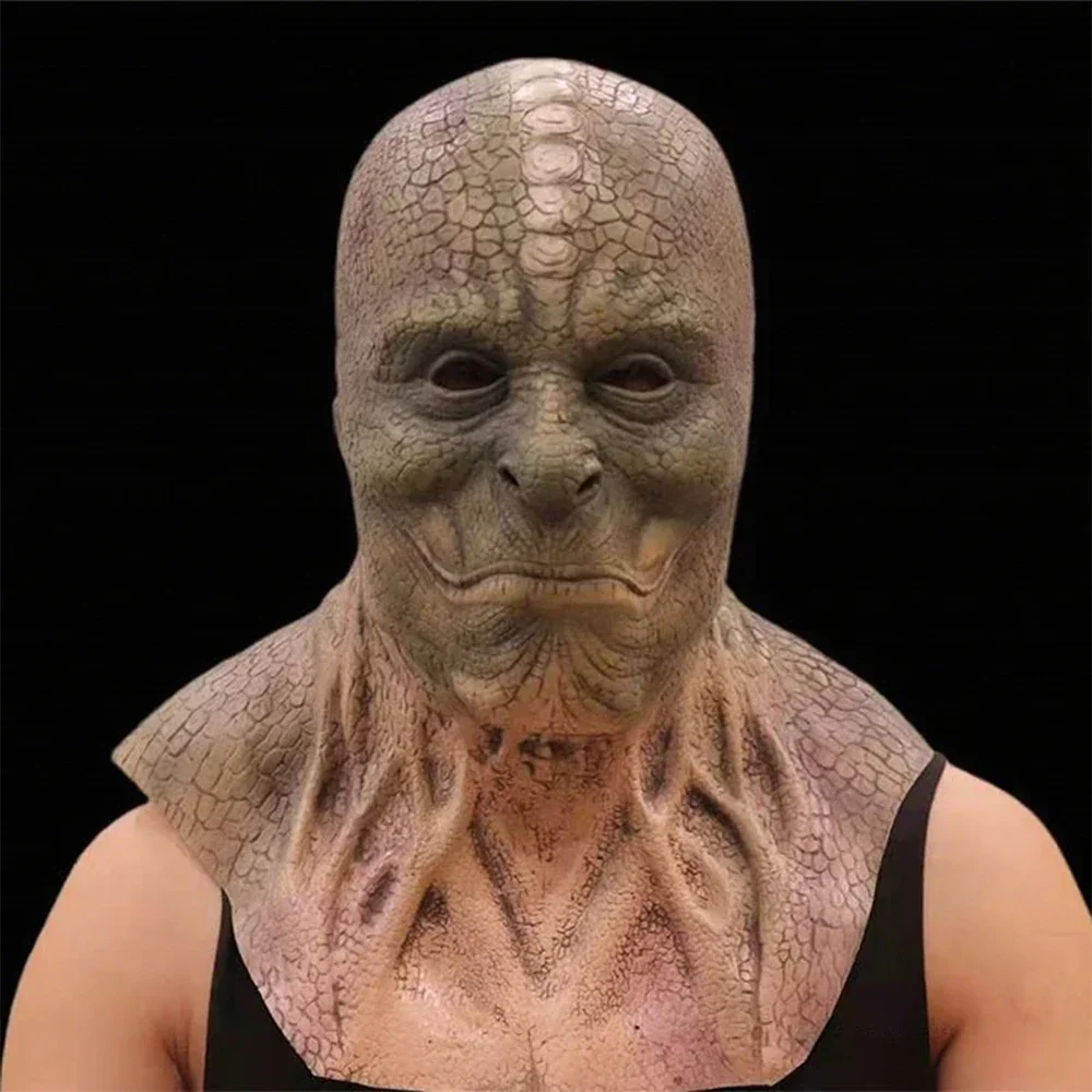 قناع الهالوين المخيف Lmet زي الدعامة كرنفال ThemCreepy لعب الأدوار الحيوان السحلية رجل مخيف مخيف كامل الوجه حفلة كعوب #1