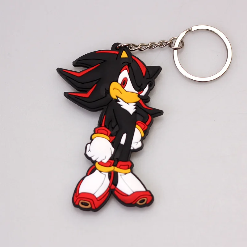

Cute Cartoon Sonic The Hedgehog Anime PVC Soft Rubber Keychain Bag Decoration Supplies Children's Peripherals for Birthday Gifts