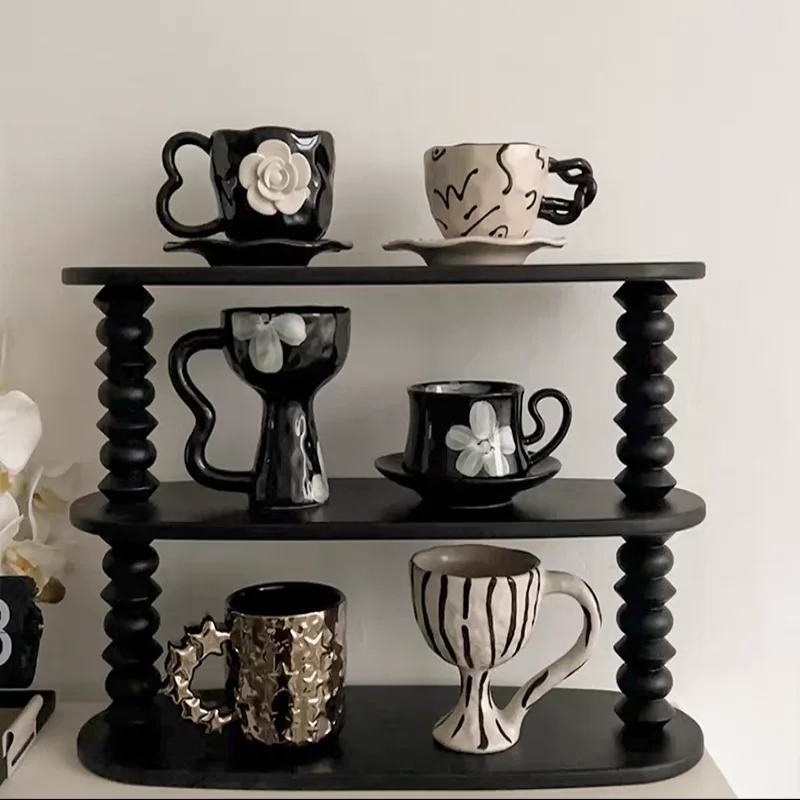 

Французская винтажная керамическая чашка для кофе и блюдце с ручной завязанной камелией - креативная чашка и блюдце с туманной камелией для послеобеденного чая ​