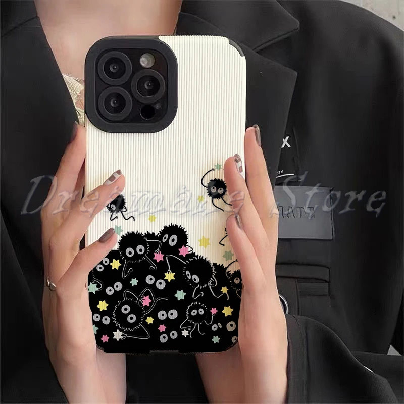 Cute Elf Coal Ball Head Phone Case for Iphone 11 Pro Max 12 13 Iphone 14 Pro Max Iphone 15 Pro Max Case