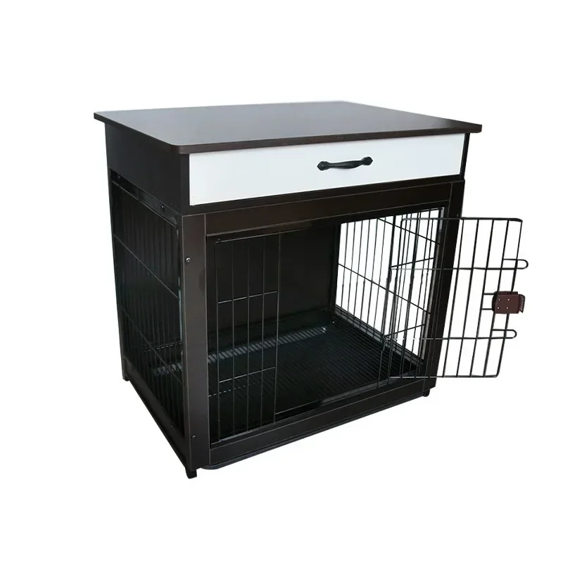 

Wooden Large Pet Crate Indoor Furniture Dog Crate Kennel Two Drawers Heavy Duty Dog Crates Cage Furniture