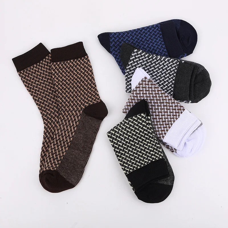 10Pcs=5 Pairs High Quality Bamboo Fiber Socks Men\'s Elite Casual Business Socks Wear Not Smelly Natural Antibacterial Socks