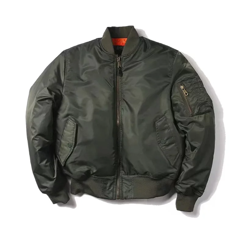 Men MA1 Jacket Winter Outdoor Thick Quality Nylon American Retro Uniform Flight Women Coat Male Bomber Flight Jacket