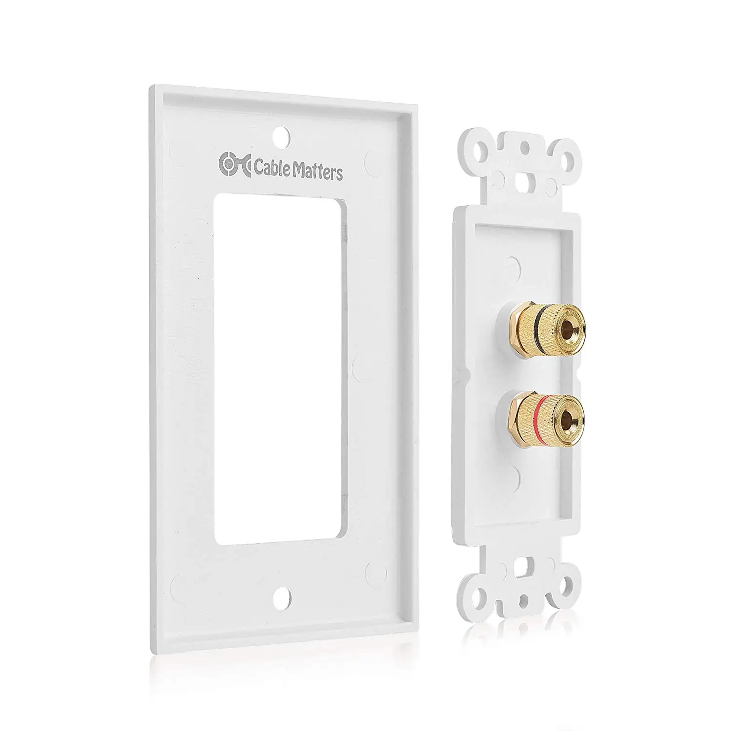 

2 Posts Speaker Wall Plate Home Theater Wall Plate Audio Panel for 1 Speakers Rich