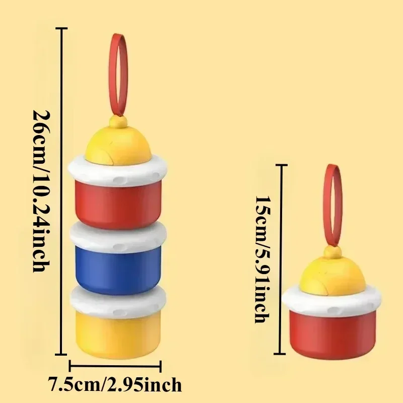 Stackable Baby Formula Dispenser Portable Milk Powder Container Non-Spill Portable Milk Powder Kids Snack Storage Container