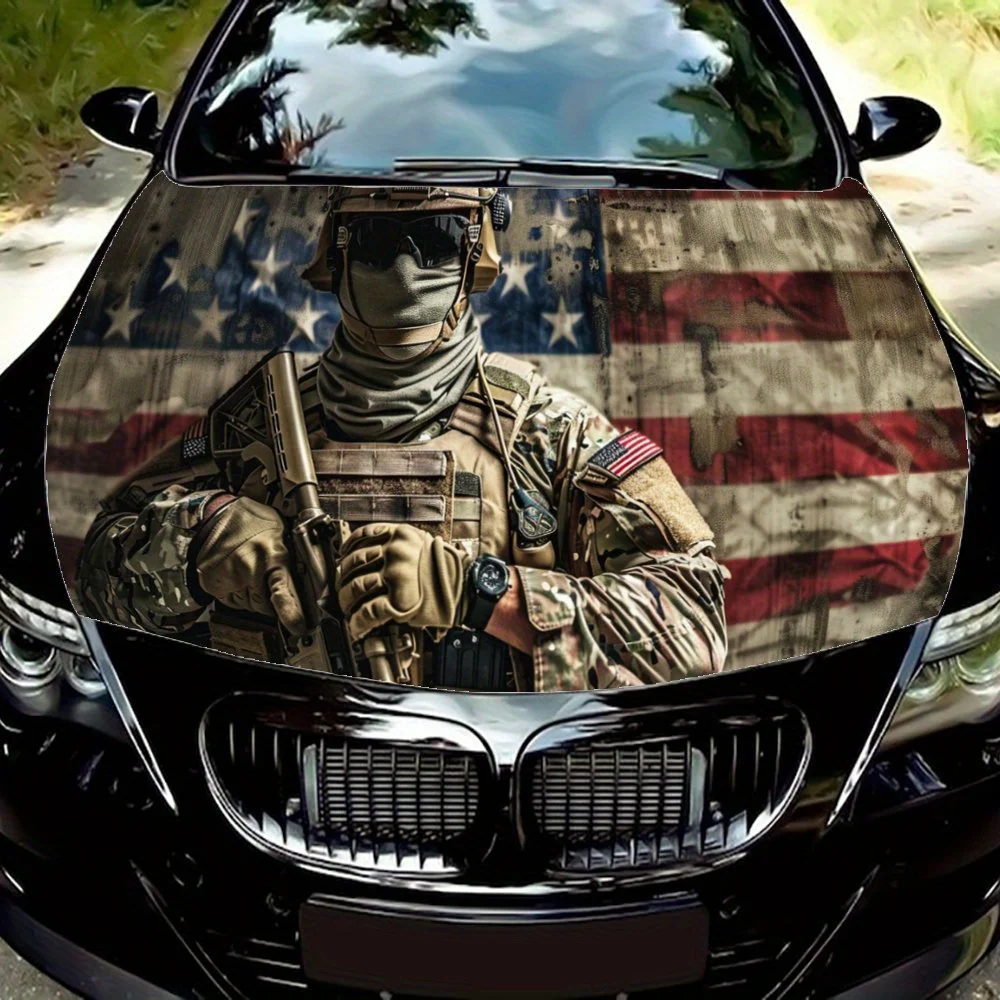 

American flag, soldiers, combat equipment, firearms, GIsDecal Stickers for Car Covers Stickers for Decorating Car Covers Vinyl D
