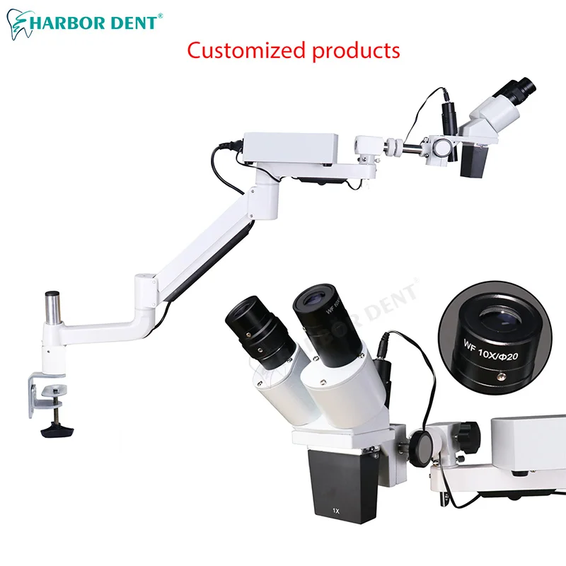 مشبك مجهر مجهر ثنائي العين محمول على الطاولة مجهر قناة الجذر Dentsitry معدات مختبر التخصيص