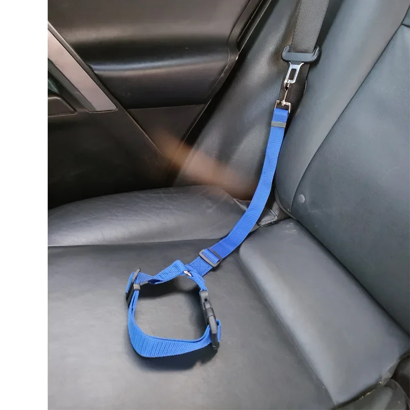 Solid Color 2 in 1 Pet Car Seat Belt Lead Leash BackSeat Safety Belt Adjustable Harness for Kitten Dogs Collar Pet Accessories