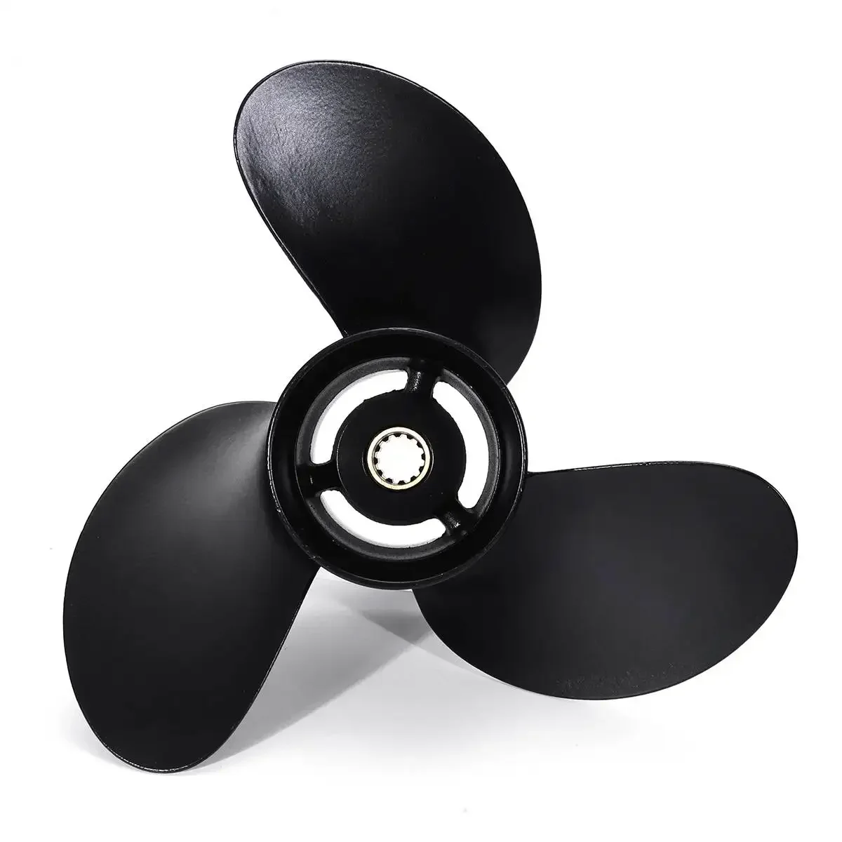 Black Outboard Propeller Aluminum Alloy 12 Spline Tooth 3 Blades For Tohatsu/Nissan/Mercury 8-9.8HP 3B2-64515-0  8.5 x 7.5