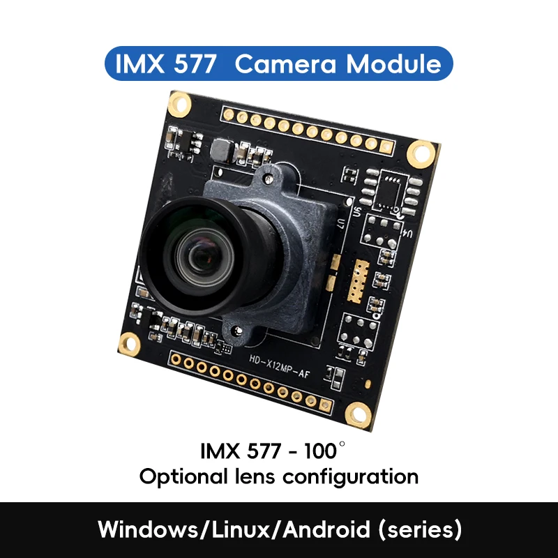 IMX577 12MP USB Camera Module UVC Free Driver for Face Recognition Drone Security Surveillance Video Conference Android Linux