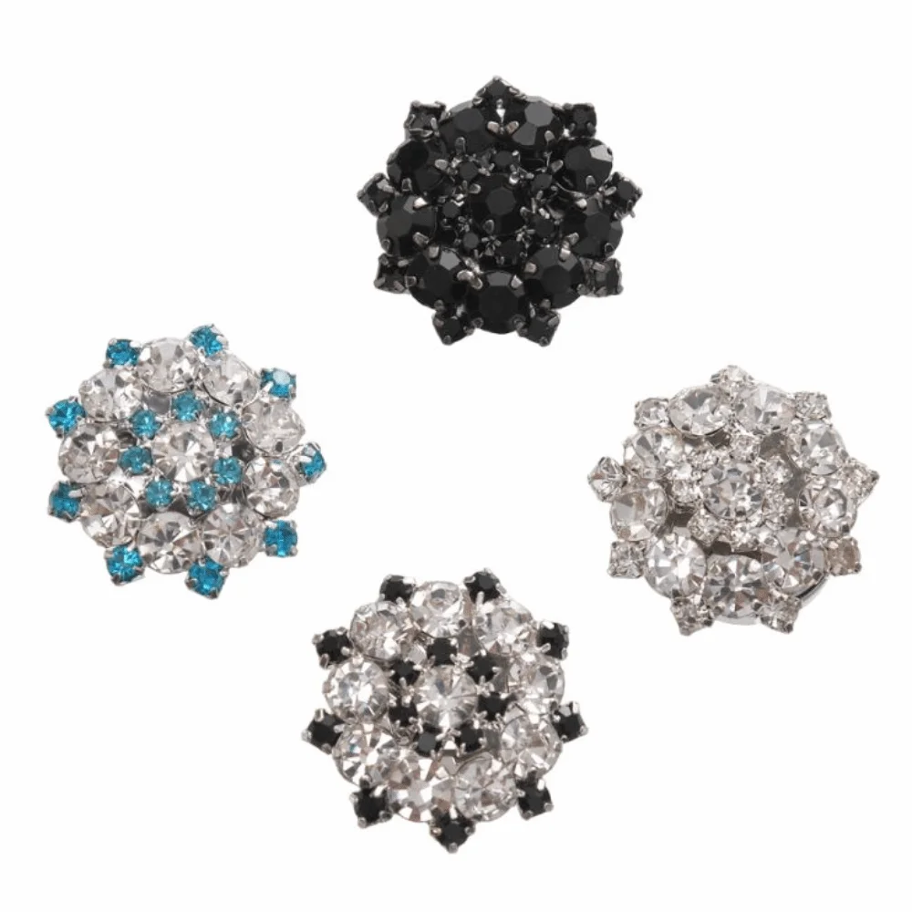Durable Sparkling Rhinestone Button Covers Flower Elegant Shirt Cufflinks European Style Exquisite DIY Sewing Buttons Wedding