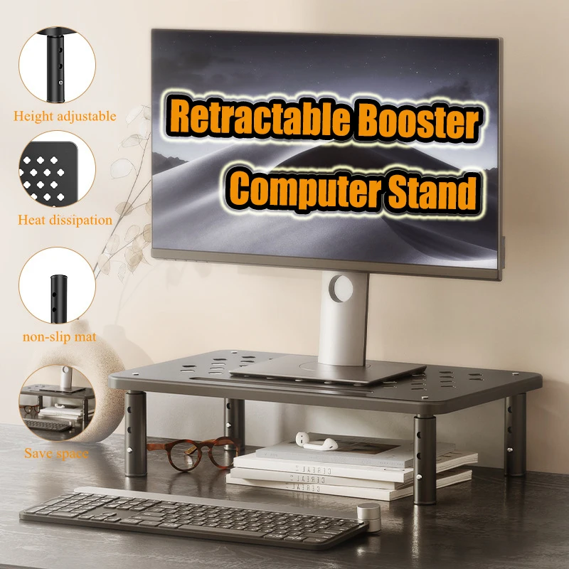 Adjustable Computer Monitor Stand Elevated view angle Computer Monitor Holder Stress Relief Desktop Creative Storage Rack Office