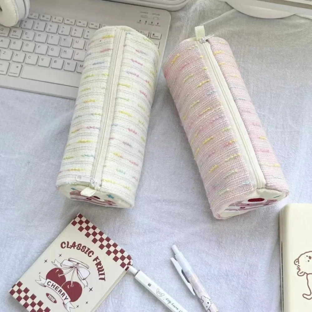 الحلو سعة كبيرة كعكة الفراولة القلم حقيبة القلم الحقيبة قوس قزح مقلمة من الكرتون لطيف دائم صندوق قماش ثابت فتاة