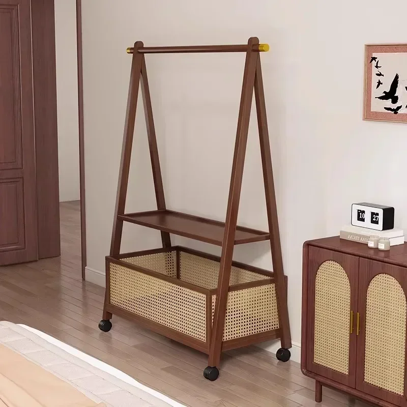 

Stable Simple floor standing clothes rack, bedroom clothes multifunctional clothes hanger, home storage shelf, wardrobe