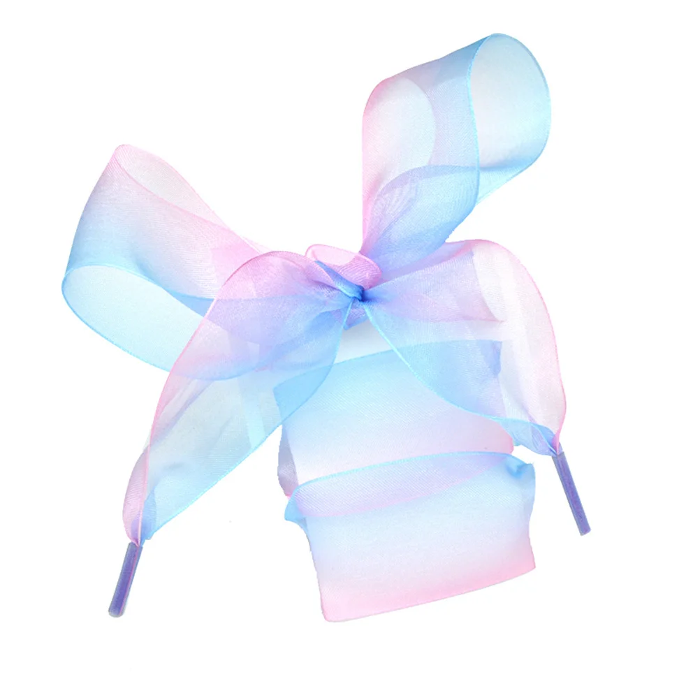 3 قطعة أربطة الحذاء الشفافة 0.8 متر واسعة الشيفون قوس قزح الأربطة الملونة للأحذية الرياضية تشغيل إكسسوارات رياضية #3