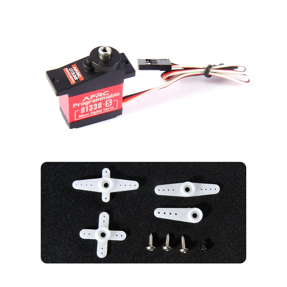 AFRC-D1338TG-S Micro Digital Servo programmabile 9g Custodia centrale in metallo Ingranaggio in titanio per aereo ad ala fissa RC Crawler Car