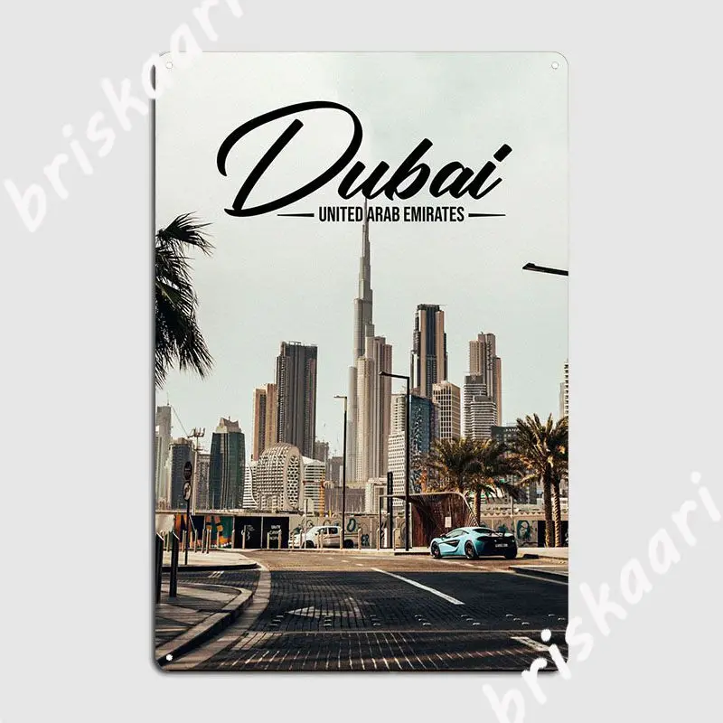 Dubai Metal Plaque Poster Club Bar Plaques Pub Create Tin Sign Poster