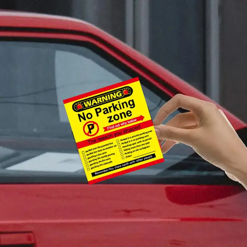 50 unidades de tarjetas sin zona de estacionamiento, tarjetas de estacionamiento defectuosas, pegatinas de seguridad de advertencia, rellenos de calcetines para adultos con infracción de razones múltiples