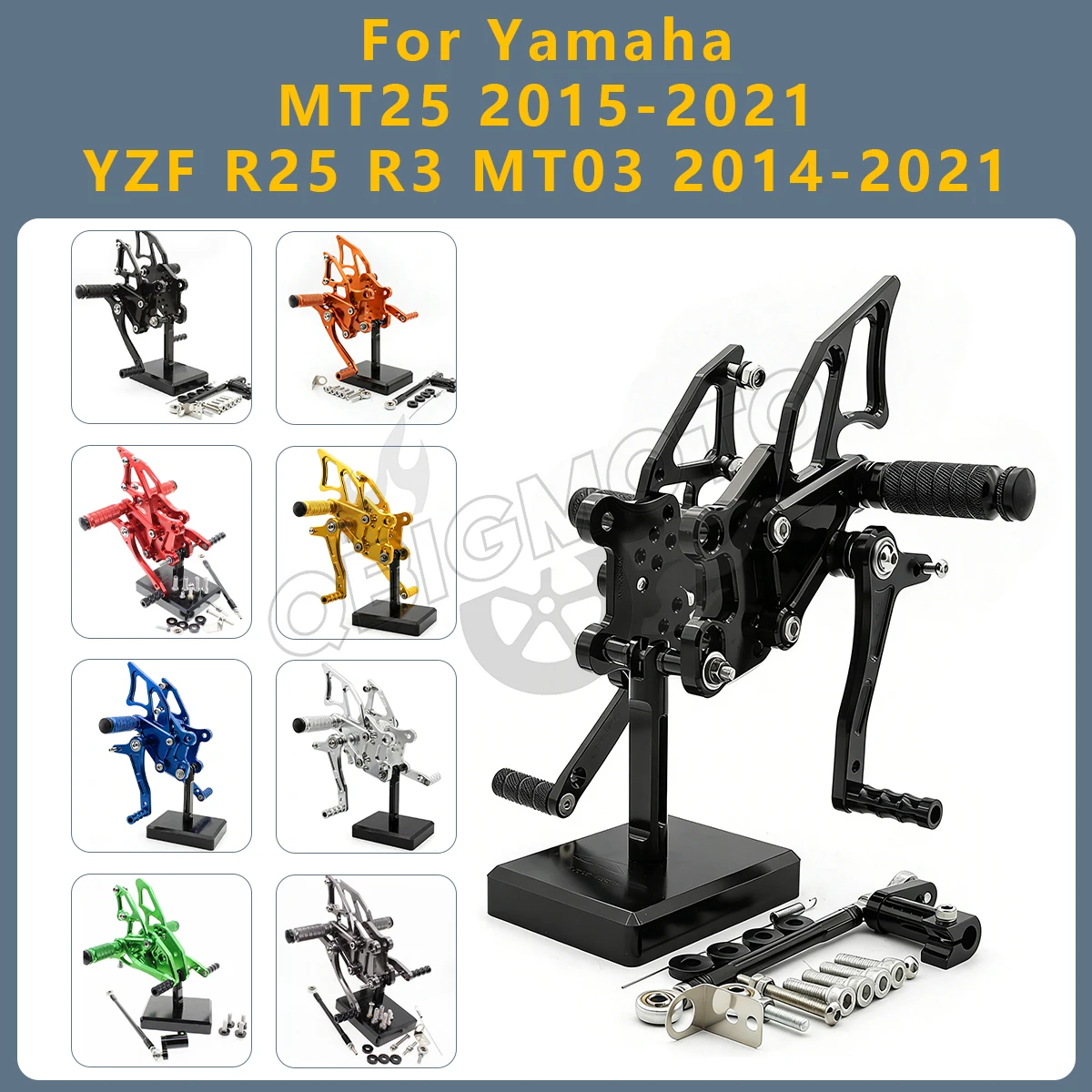 Motorcycle Rearset Footpeg Rear Footrest Foot Pegs Pedal Rearsets CNC For Yamaha YZF R25 R3 MT03 2014-2020 MT25 2015-2020 MT 03