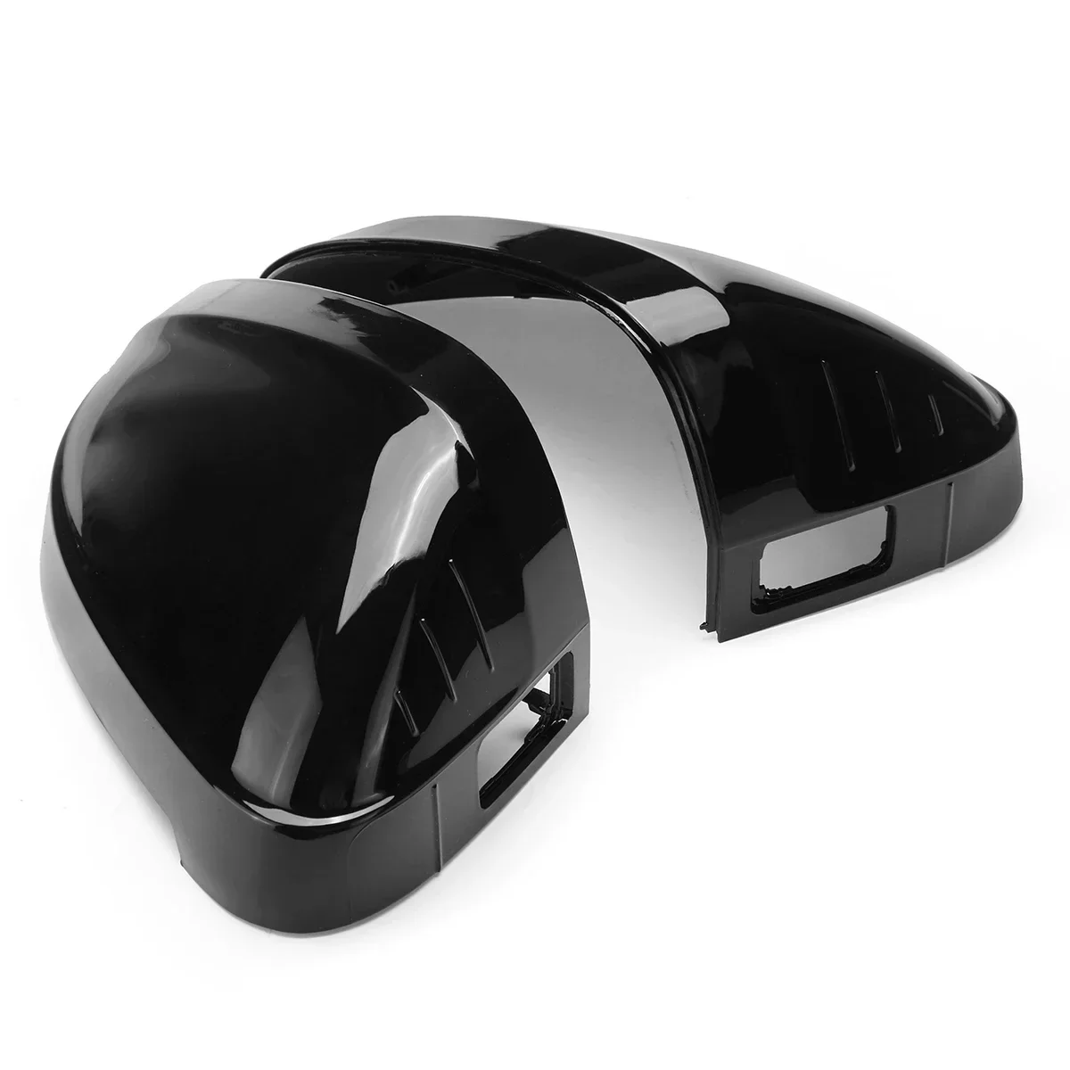 Pair Replacement Black Side Door Rearview Mirror Cover Trim For Audi B9 A4 S4 A5 S5 RS5 w/ Side Assist 17-21 Car Accessories