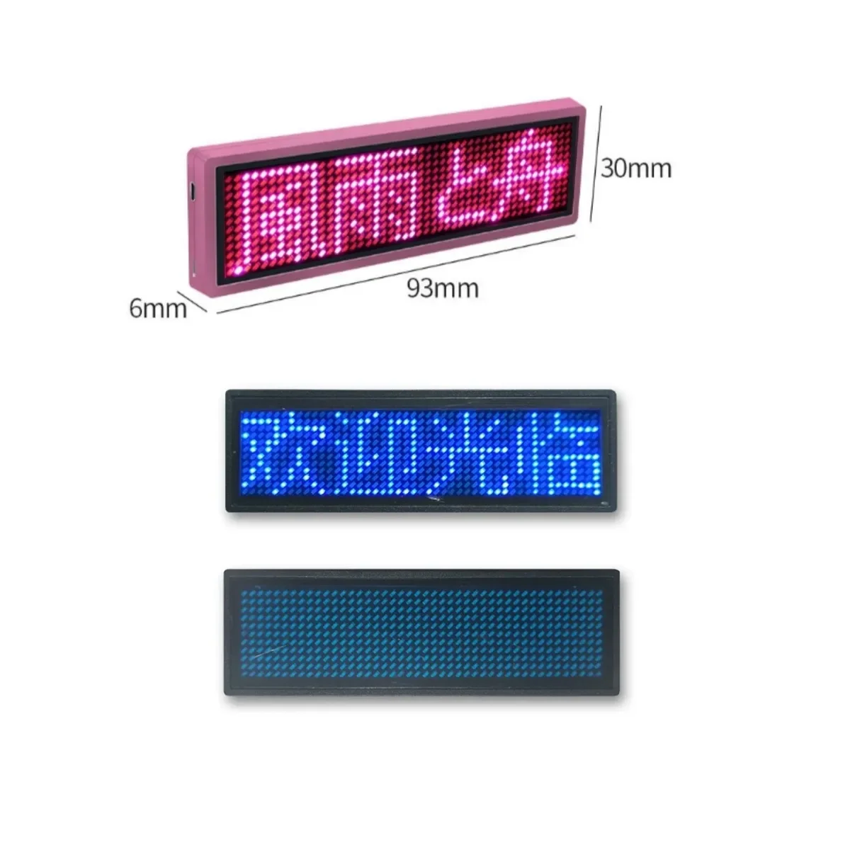 Nuevo Bluetooth LED nombre insignia etiqueta LED Digital recargable DIY mensaje de desplazamiento programable 15 idiomas de visualización insignia módulos