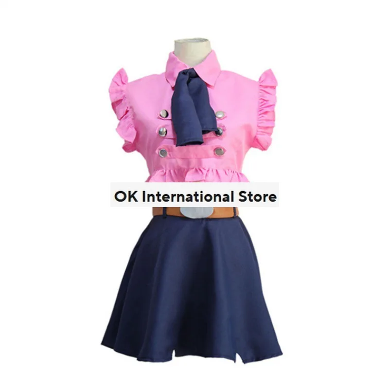 Anime The Seven Deadly Sins Elizabeth Liones Cosplay Summer Dress Girls Pink Dress Uniforms Halloween Party Dress Women