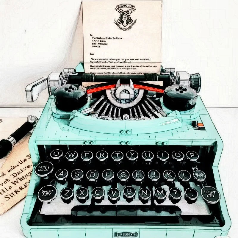 2179 pieces of retro typewriter models (in scale) - nostalgic collectible toys - suitable as birthday or Christmas gifts 21327