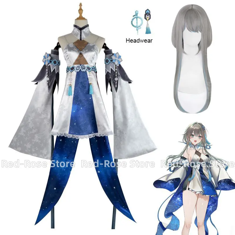 

Genshin Impact Guizhong Cosplay Costume And Wig Headgear Haagentus Dress Girls' Game Anime Exhibition Performance Clothes