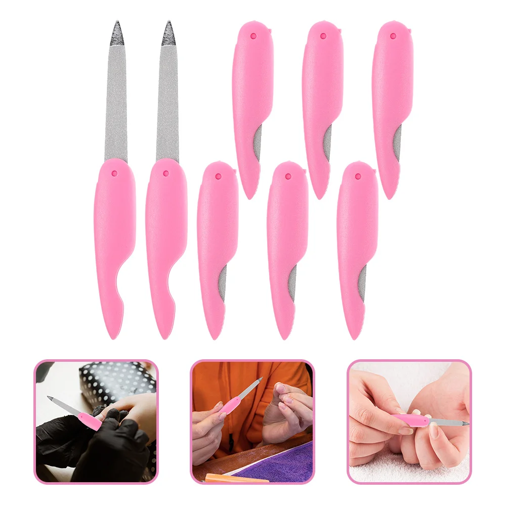 8pcs Folding Reusable Metal File Strips Premium Nail Nail File Set Shaping Tool Portable Manicure Pedicure Kit