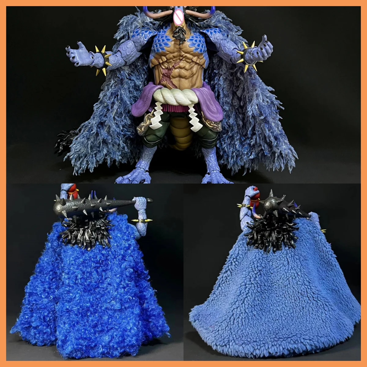 

Ручная работа, 1/12, японский аниме-персонаж, синее вьющееся пальто, плащ с перьями, аксессуары для одежды для фигурок Shf