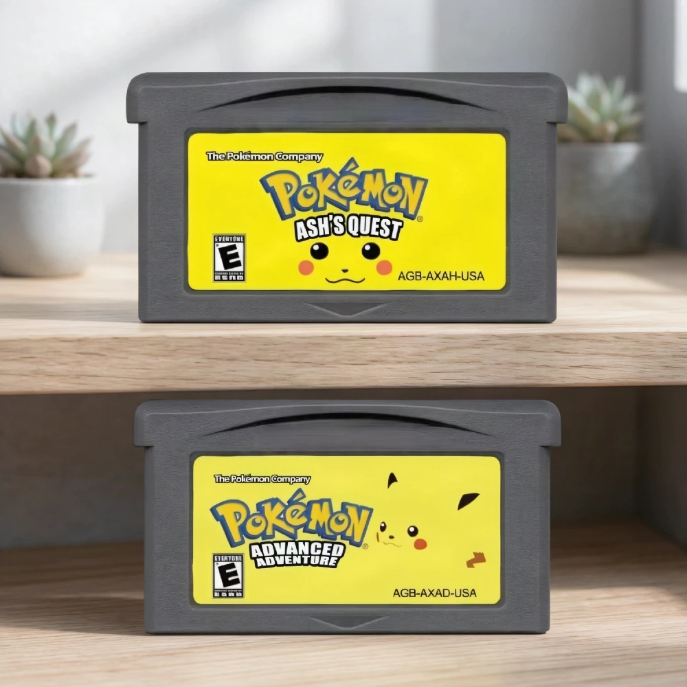 Pokemon Series GBA Game Cartridge 32Bit Video Game Console Card Fuligin AshGray Liquid Crystal  Stardrop USA Version for GBA NDS