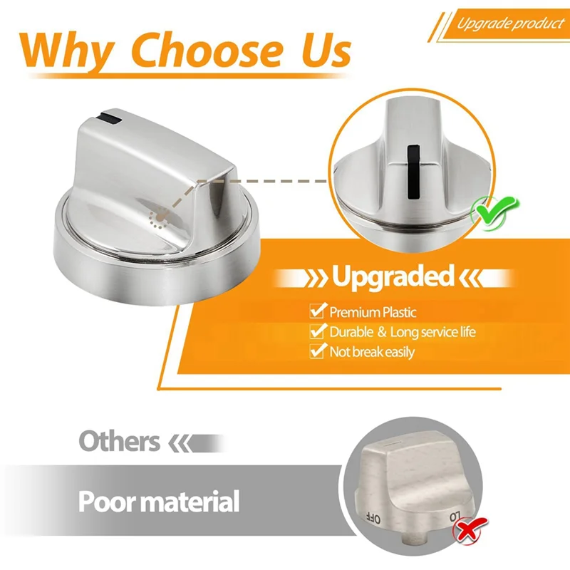

AB15-WB03X24965 Stove Knobs Replacement For GE Stove Range Parts,KIP 5J73 191D8446 Burner Knobs Control Knobs