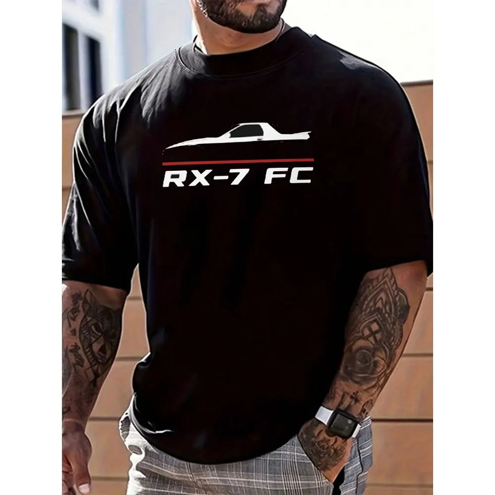 مازدا RX-7 FC 1985-1992 خمر تصميم قسط القطن تي شيرت للجنسين عشاق السيارات س الرقبة قصيرة الأكمام الصيف الرجال تي شيرت