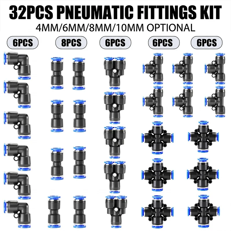 kit-de-conexoes-pneumaticas-32-pecas-4mm-6mm-8mm-10mm-conectores-de-engate-rapido-para-mangueiras-de-ar-retos-cotovelos-tes-e-divisores-em-y